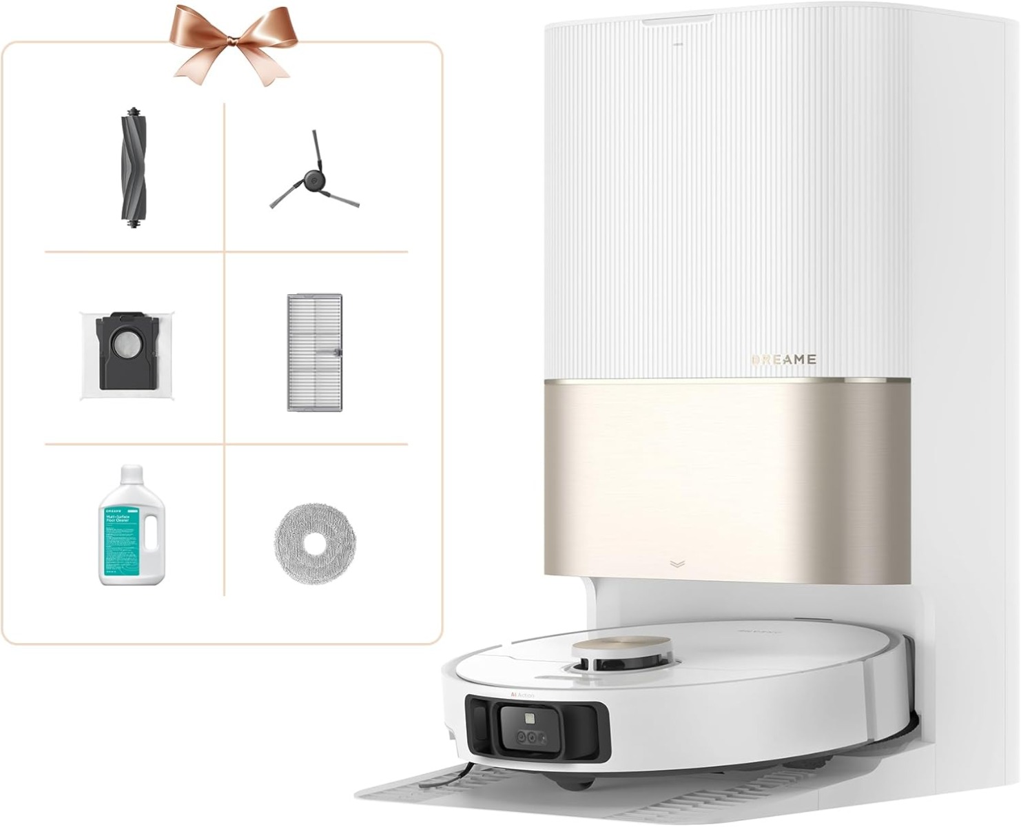 

Dreame X40 Ultra Complete Robot Vacuum Cleaner | Removable and Lift Mop | Raised Side Brush | 12,000 Pa | Mop and Washing Plate with Hot Water at 7...