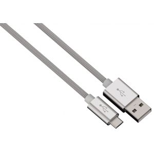 Hama 1 mts Color Line Charging/Sync Cable| Lightning Aluminium | Silver