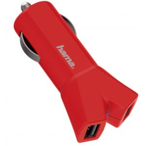 HAMA Color Line 12V Charger 2x USB, Red