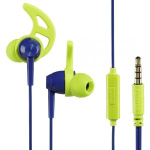 HAMA Action In-Ear Stereo Headphones, Blue/Green