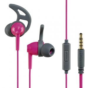 HAMA Action In-Ear Stereo Headphones, Pink/Grey