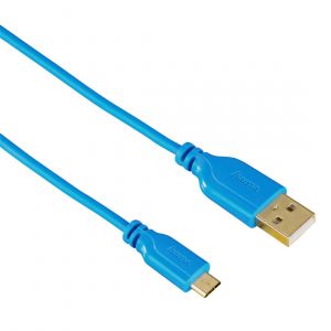 Hama flexi-slim micro usb cable gold-plated twist-proof blue 0.75 m, HA135701