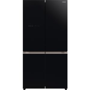 Hitachi 720Ltr Deluxe French Door Refrigerator Glass Black, RWB720VUK0GBK