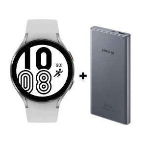 Samsung Galaxy Watch 4 | 44mm | Fitness Tracker | Smart Watch and Power Bank Bundle Offer | Silver Color