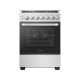 Midea Gas Cooker 60 CM Convection | 60x60 cm Platform Size | 4 Burner Gas Cooktop | Extra Large 70L Gas Oven & Grill | Convection Fan for Air Fry | Front Stainless Steel + Side Silver | MFO-MG24TE(SS)-C