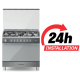 Ariston 90 Cms Gas Oven and Gas Hob | Enamelled Grids | Freestanding Cooker| Made in Italy| BAM951EGSM | Inox Color