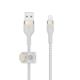 Belkin USB-A Braided Silicone Cable | Boost Charge Pro | BL-CBL-BRD-SILICON-LTG-WHT-3M | White Color