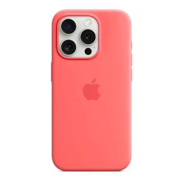

iPhone 15 Pro Silicone Case with Mag Safe | Color Guava
