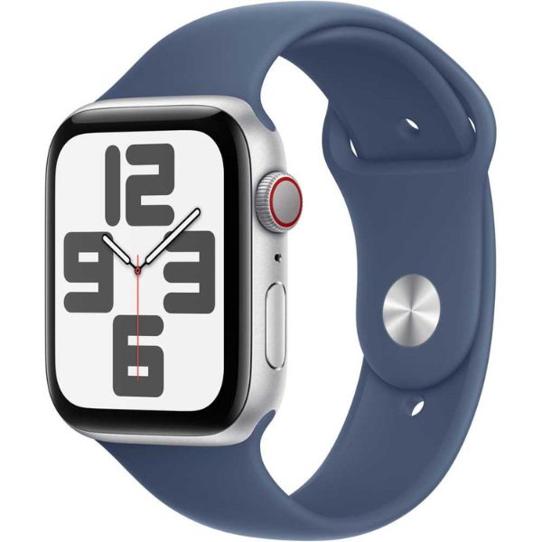 

Apple Watch SE (2024) GPS + Cellular 40mm Silver Aluminium Case with Denim Sport Band - S/M