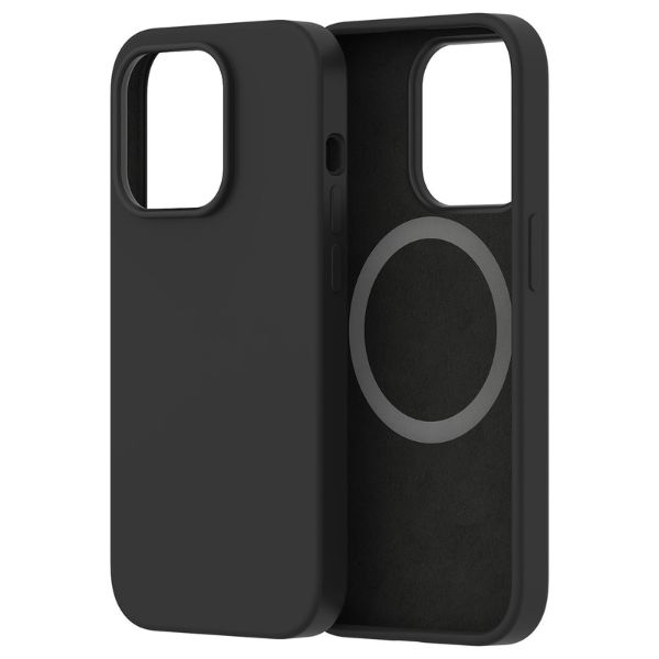 

Protect iPhone 14 Pro Silicon Mag safe Case Black + Tempered Glass|SMIP14PBLK|